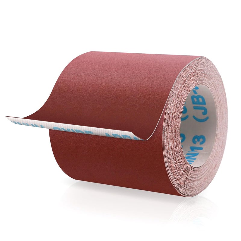 SIJDIEE 320 Grit Sandpaper Roll, 4 Inch x 32.8 Feet (10 metres x 100 mm) Cutting Length Aluminum Oxide Emery Cloth Sand Paper Roll, Wet Dry Sandpaper for Drum Sander, Metal Wood Polishing, Car Sanding ﻿ - Image 1